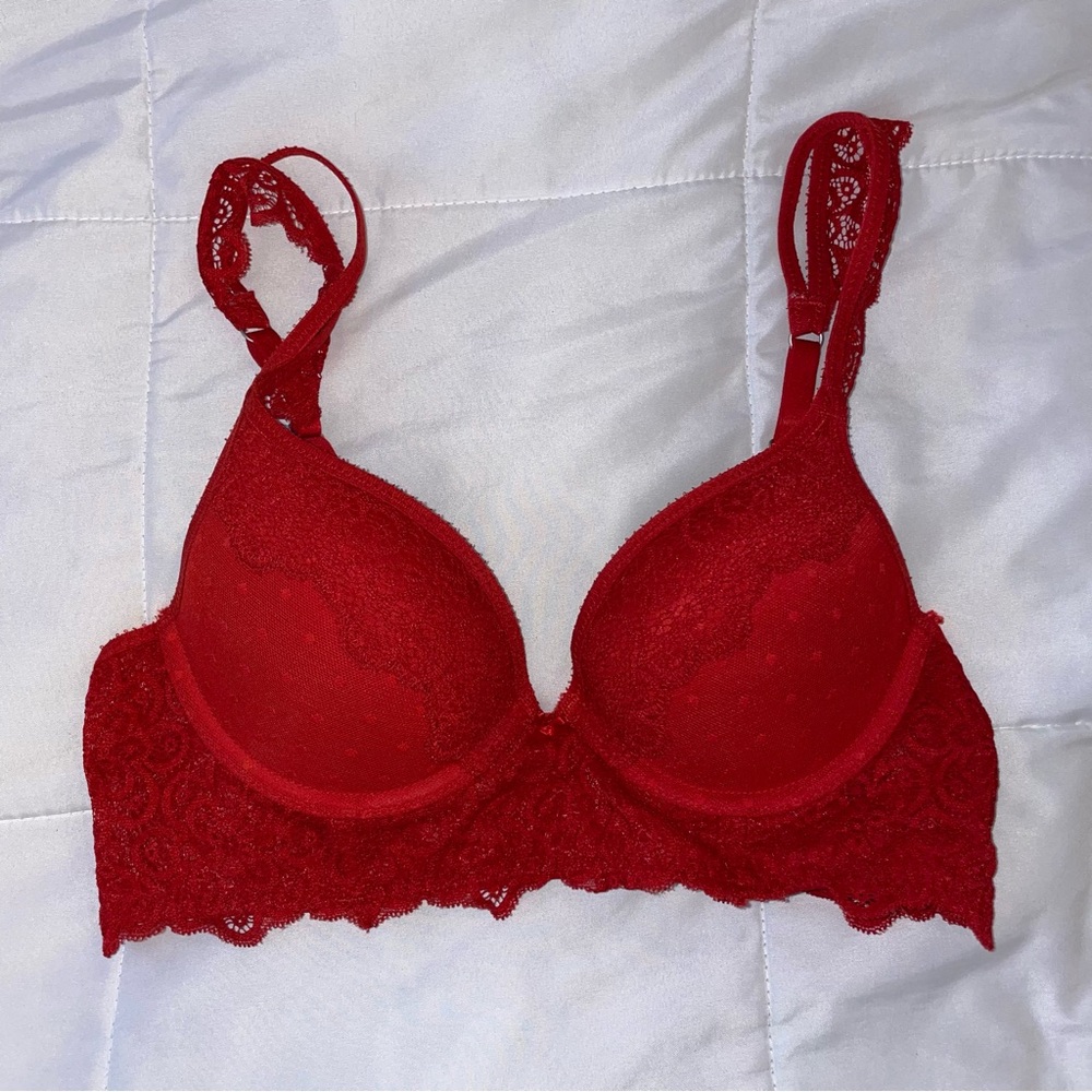 Aerie Red Lace Underwire Bra